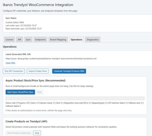 trendyol-plugin-operations Trendyol plugin operations: product upload, XML and stock/price sync